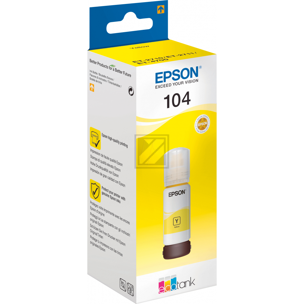 Epson TintennachfÃ¼llflÃ¤schchen (ecotank) gelb (C13T00P440, 104)
