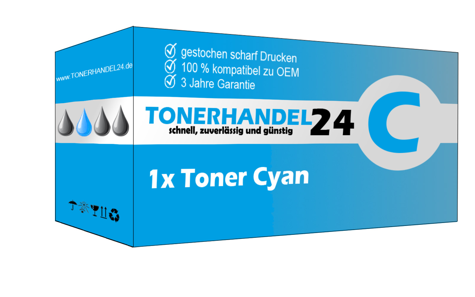 Kompatible Toner-Kartusche cyan (593-BBLL-3) ersetzt H5WFX