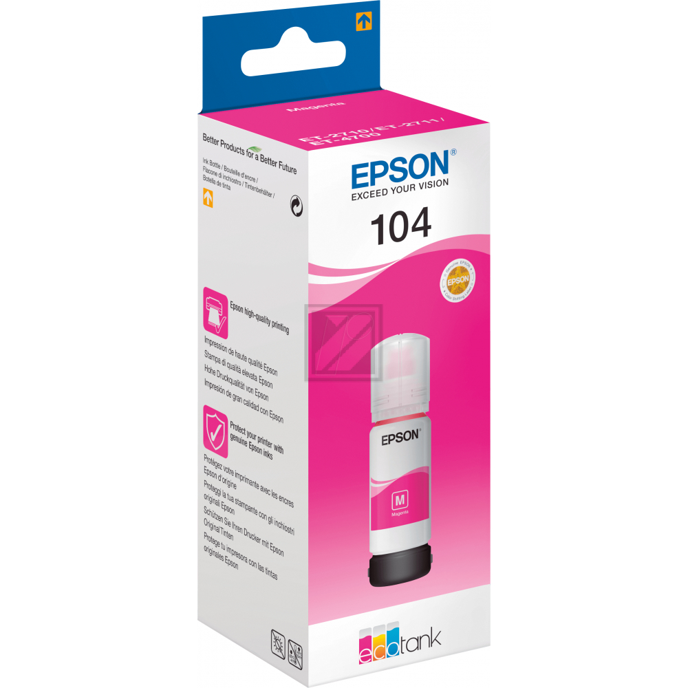 Epson TintennachfÃ¼llflÃ¤schchen (ecotank) magenta (C13T00P340, 104)