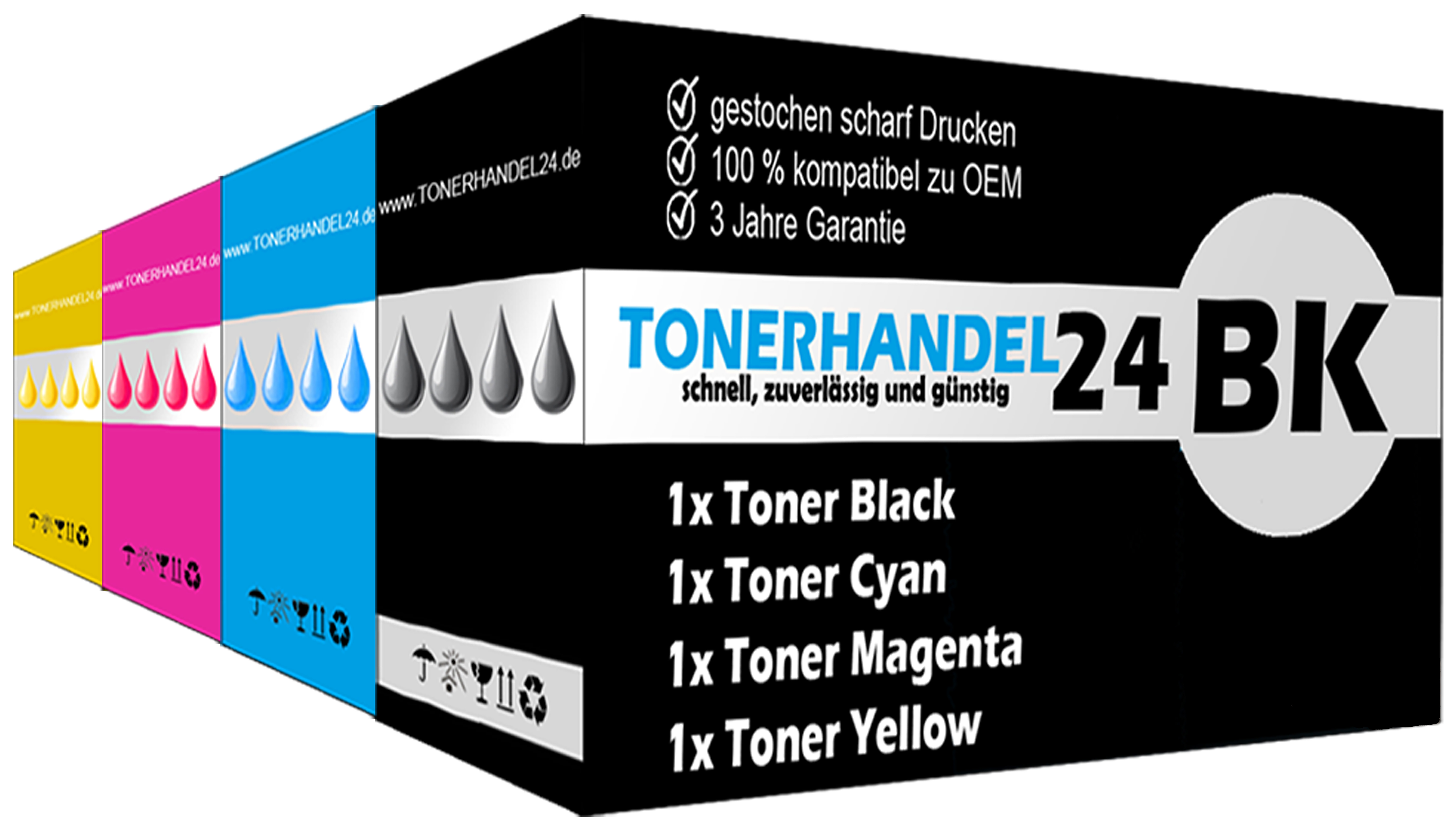 Kompatible Toner-Kartusche gelb, magenta, schwarz, cyan (593-BBLX-3) ersetzt DPV4T, H5WFX, G20VW, 3581G