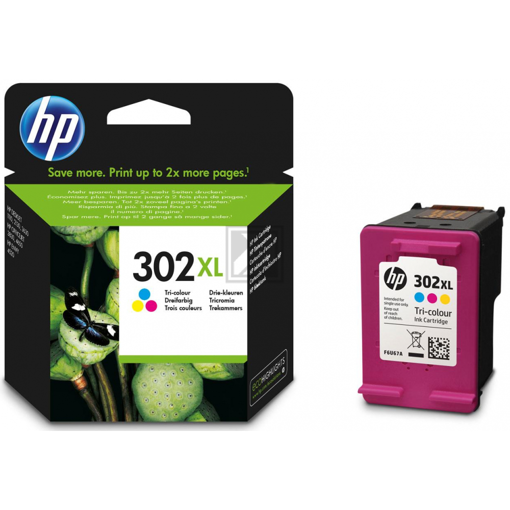 HP Tintendruckkopf cyan/magenta/gelb HC (F6U67AE#301, 302XL)