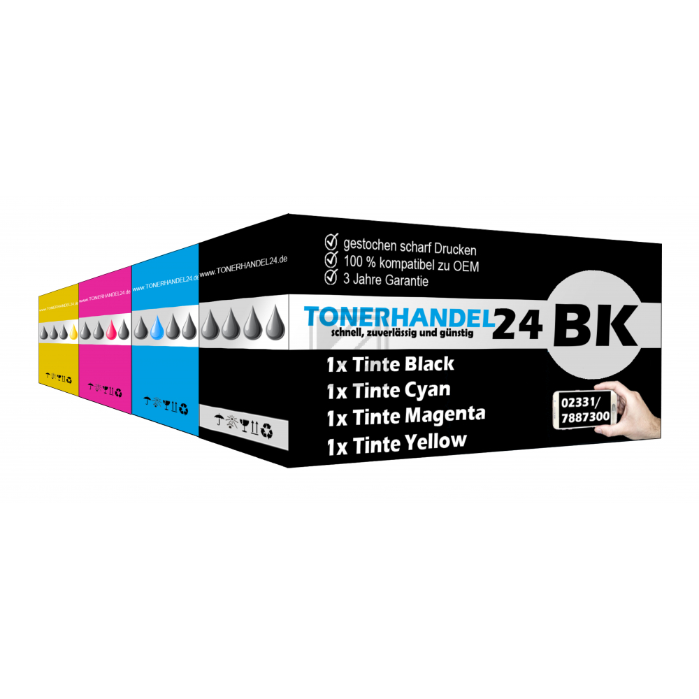 Kompatible Tintendruckkopf cyan/magenta/gelb, 2 x schwarz (X4D37AE-3) ersetzt 302